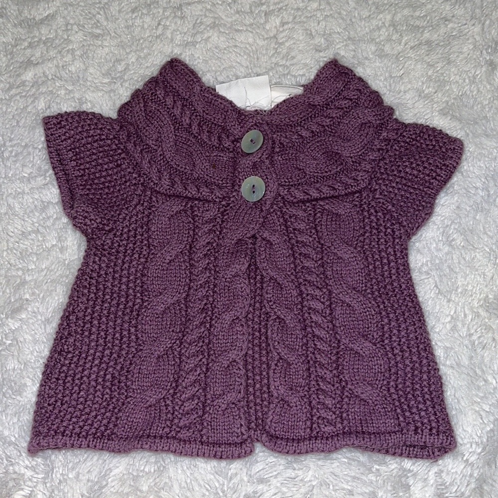 H&M purple button up cardigan sweater 2-4 months baby girl